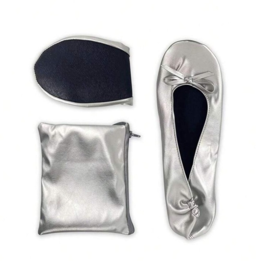 NWT SPARE FOLDABLE BALLERINA FLATS PURSE SHOES, SIZE 5-6